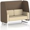 Brixworth 2 Seater Open Booth, White Legs, Sumi Fabric, Osaka Panels And Zen Sofa