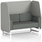 Brixworth 2 Seater Open Booth, White Legs, Sumi Fabric, Tokyo Panels And Kobe Sofa