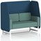 Brixworth 2 Seater Open Booth, White Legs, Sumi Fabric, Uto Panels And Handa Sofa