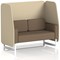 Brixworth 2 Seater Open Booth, White Legs, Sumi Fabric, Zen Panels And Osaka Sofa
