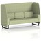 Brixworth 3 Seater Open Booth, Black Legs, Rivet Fabric, Burnish Panels And Sofa