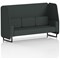 Brixworth 3 Seater Open Booth, Black Legs, Rivet Fabric, Charcoal Panels And Sofa