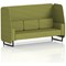 Brixworth 3 Seater Open Booth, Black Legs, Rivet Fabric, Olive Panels And Sofa