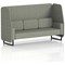 Brixworth 3 Seater Open Booth, Black Legs, Rivet Fabric, Vitreous Panels And Sofa