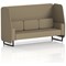 Brixworth 3 Seater Open Booth, Black Legs, Main Line Flax Fabric, Bank Panels And Sofa