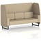 Brixworth 3 Seater Open Booth, Black Legs, Main Line Flax Fabric, Upminster Panels And Sofa