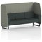 Brixworth 3 Seater Open Booth, Black Legs, Rivet Fabric, Vitreous Panels And Charcoal Sofa