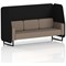 Brixworth 3 Seater Open Booth, Black Legs, X2 Fabric, Diameter Panels And Theory Sofa