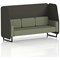 Brixworth 3 Seater Open Booth, Black Legs, Main Line Flax Fabric, Temple Panels And Monument Sofa