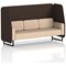 Brixworth 3 Seater Open Booth, Black Legs, Synergy Fabric, Wed Panels And Affix Sofa