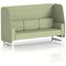 Brixworth 3 Seater Open Booth, White Legs, Rivet Fabric, Burnish Panels And Sofa