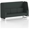 Brixworth 3 Seater Open Booth, White Legs, Rivet Fabric, Charcoal Panels And Sofa