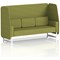 Brixworth 3 Seater Open Booth, White Legs, Rivet Fabric, Olive Panels And Sofa