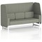 Brixworth 3 Seater Open Booth, White Legs, Rivet Fabric, Vitreous Panels And Sofa