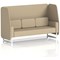 Brixworth 3 Seater Open Booth, White Legs, Main Line Flax Fabric, Upminster Panels And Sofa