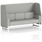 Brixworth 3 Seater Open Booth, White Legs, Sumi Fabric, Tokyo Panels And Sofa