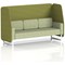 Brixworth 3 Seater Open Booth, White Legs, Rivet Fabric, Olive Panels And Burnish Sofa
