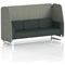 Brixworth 3 Seater Open Booth, White Legs, Rivet Fabric, Vitreous Panels And Charcoal Sofa