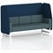 Brixworth 3 Seater Open Booth, White Legs, X2 Fabric, Calculus Panels And Polygon Sofa