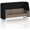 Brixworth 3 Seater Open Booth, White Legs, X2 Fabric, Diameter Panels And Theory Sofa