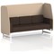 Brixworth 3 Seater Open Booth, White Legs, Synergy Fabric, Affix Panels And Wed Sofa