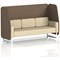 Brixworth 3 Seater Open Booth, White Legs, Sumi Fabric, Osaka Panels And Zen Sofa