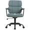 Sky Executive Chair with Fixed Arms Leather Look Blue CH0542BLND
