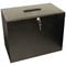 Cathedral Metal File Box Home Office A4 Black