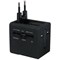 Swordfish VariPlug UK/Europe/US/Australia Universal Travel Adaptor USB Plug, Black