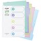 Snopake Reborn Index Dividers, 5-Part, Blank Multicoloured Tabs, A4, Assorted Pastel Colours, Pack of 5
