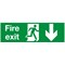 Safety Sign Fire Exit Running Man Arrow Down, 150x450mm, PVC