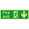 Safety Sign Niteglo Fire Exit Running Man Arrow Down, 150x450mm, PVC