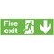 Safety Sign Niteglo Fire Exit Running Man Arrow Down, 150x450mm, PVC