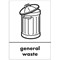 A5 Sign Self Adhesive General Waste Signs, Pack of 5