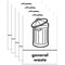 A5 Sign Self Adhesive General Waste Signs, Pack of 5