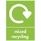 A5 Sign Self Adhesive Mixed Recycling Signs, Pack of 5