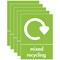 A5 Sign Self Adhesive Mixed Recycling Signs, Pack of 5