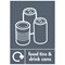 A5 Sign Self Adhesive Food Tins and Drink Cans Recycling Signs, Pack of 5