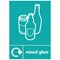 A5 Sign Self Adhesive Mixed Glass Recycling Signs, Pack of 5