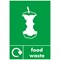 A5 Sign Self Adhesive Food Waste Recycling Signs, Pack of 5