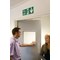 Safety Sign Fire Exit Running Man Arrow Down, 150x450mm, Self Adhesive