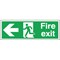Safety Sign Fire Exit Running Man Arrow Left, 150x450mm, Self Adhesive Safety Sign Fire Exit Running Man Arrow Left, 150x450mm, Self Adhesive