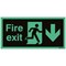 Safety Sign Niteglo Fire Exit Running Man Arrow Down, 150x450mm, Self Adhesive Safety Sign Niteglo Fire Exit Running Man Arrow Down, 150x450mm, Self Adhesive