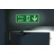 Safety Sign Niteglo Fire Exit Running Man Arrow Down, 150x450mm, Self Adhesive