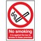 Safety Sign No Smoking It is agains the law to smoke in these premises Self-Adhesive A5