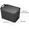 Strata Large Urban Store Basket with Lid 24L Charcoal Grey