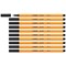 Stabilo Point 88 Fineliner Pen, 0.4mm Line, Black, Pack of 10