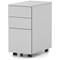 Base Slimline Mobile Steel Pedestal 3 Drawer Silver