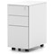 Base Slimline Mobile Steel Pedestal 3 Drawer White
