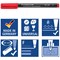 Staedtler 318 Lumocolor Permanent Pen, Fine, Red, Pack of 10